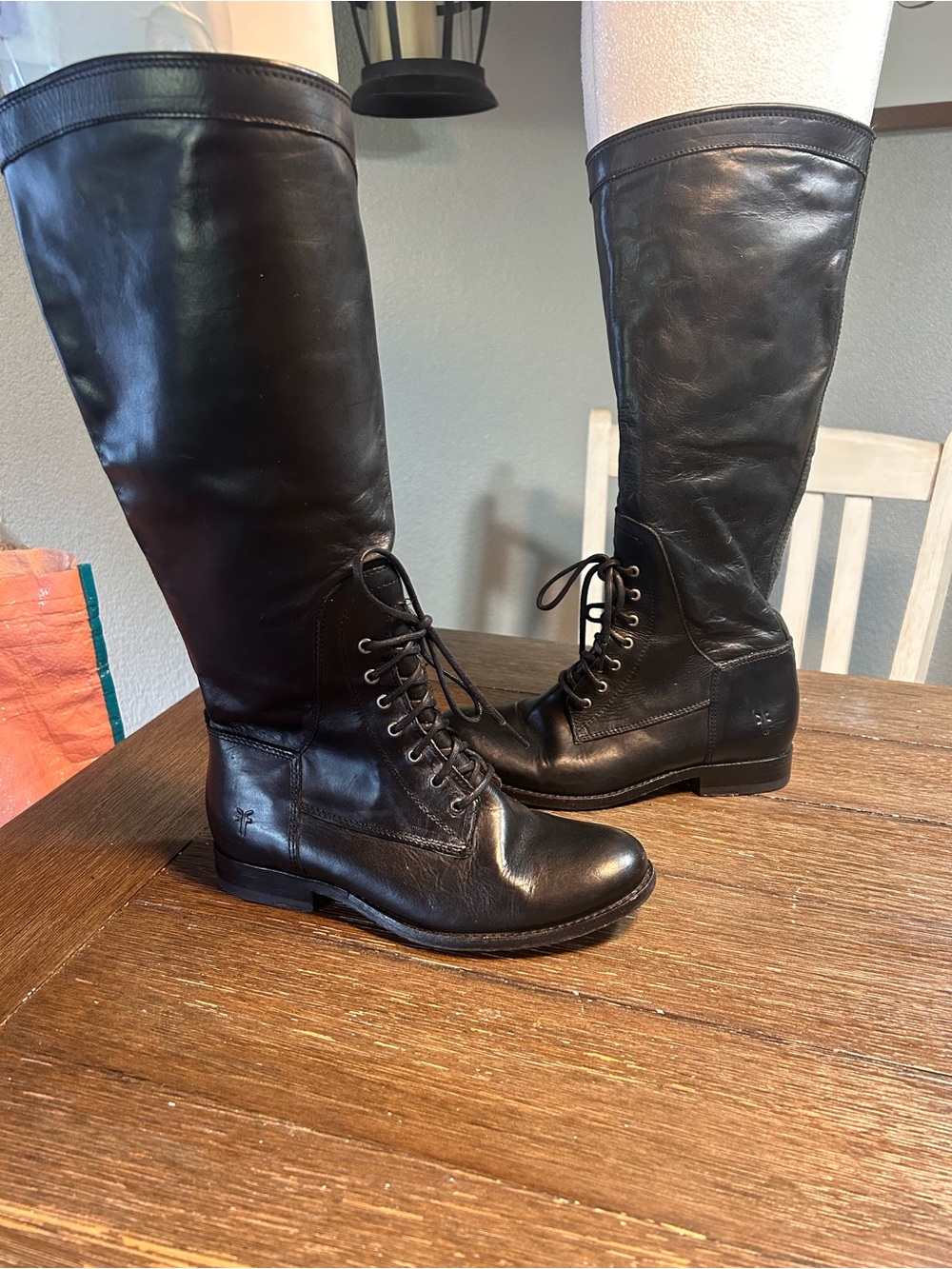 Frye leather Melissa lace up riding boots size 5.5